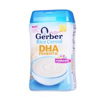 保税区直发 美国Gerber嘉宝 1段大米米粉米糊 含DHA益生菌 227g 宝宝辅食