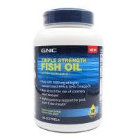 美国GNC健安喜 深海鱼油软胶囊调节三高降血糖欧米伽3EPA 1000mg120粒