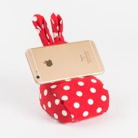 韩国Rabito 兔型小沙袋手机支架懒人支架手机座 圆点白加红