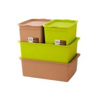 国内 禧天龙Citylong 塑料收纳盒内衣收纳箱带盖子零食储物盒4件套2大2小 0716