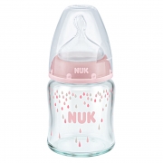 【特卖】德国进口 NUK玻璃宽口奶瓶120ml 颜色随机发送